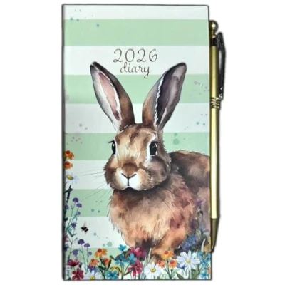 Image of 2025 Diary Slim Line Week to View Fashion Diaries for Gift and Animated (Pink)
