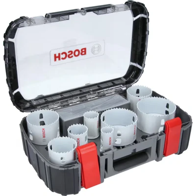 Image of Bosch Professional 11 pcs. Hole Saw Progressor for Wood &amp; Metal Set (for Electricians, Ø 25 86 mm, Accessory Drill)