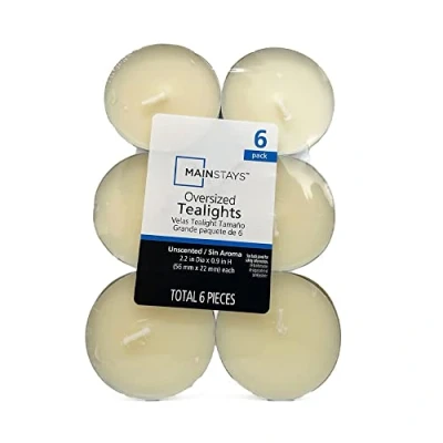 Image of OnlineStreet Tealight Candles Unscented Maxi Tealights/Oversized Tealights with Upto 10 Hours Burning Time Home Decor, Long Lasting Wax (Ivory Oversized (Pack of 1))