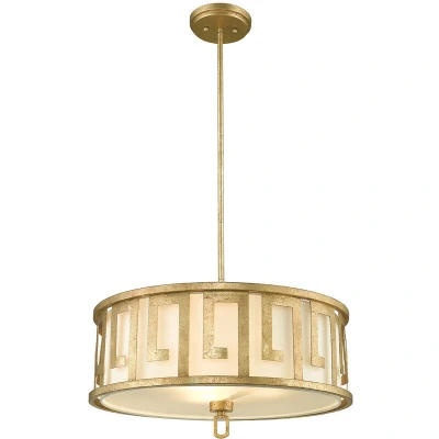 Image of Lemuria 3 Light Large Round Ceiling Duo Mount Pendant Gold, E27
