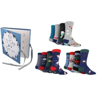 Image of Sockshop WILD FEET 12 Days Of Christmas Socks Advent Calendar For Him