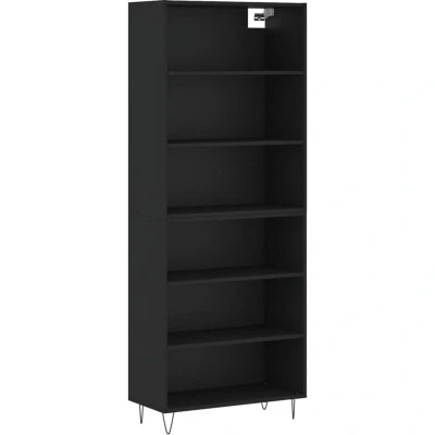 Image of vidaXL Highboard Black 69.5x32.5x180 cm Engineered Wood