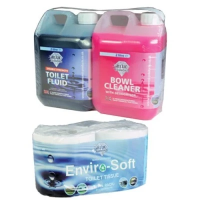 Image of Mountain Warehouse Blue Diamond 2 Litre Caravan Chemical Toilet Fluid and Tissue Triple Pack