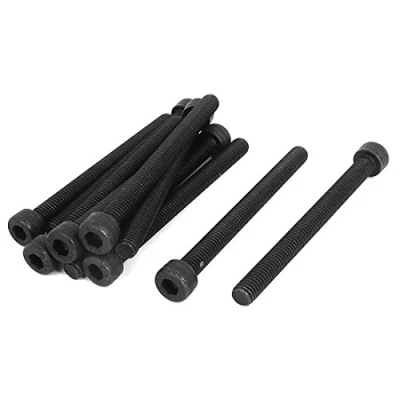 Image of Sourcingmap M8x90mm Hex Bolt Socket Head Cap Machine Screws Fasteners Black 10pcs
