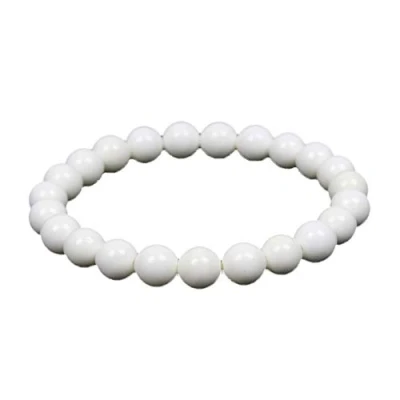 Image of MJDCB 8mm Natural White Shells Beads Bracelet Healing Crystals Bracelets