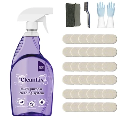 Image of Cleanlix Cleaning Spray, Cleaner for Instant Stain Removal, All Purpose Spray with Tablets, The in One Solution Every (Lemon*36,1 Bottle)