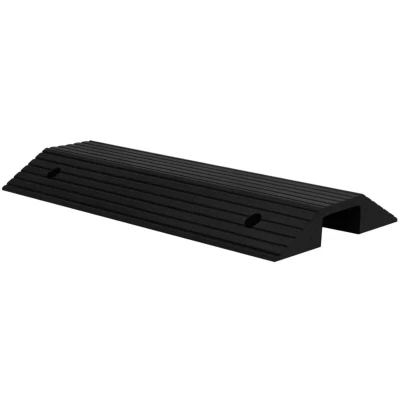 Image of vidaXL Bridge Threshold Ramp Solid Rubber, Non slip Surface, High Load Capacity, Black, Ideal for Wheelchairs, Rollators and Scooters, 80x40x8cm