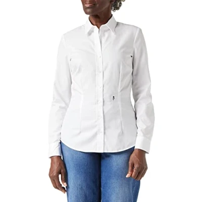 Image of Seidensticker women&#039;s blouse city shirt slim fit short sleeve plain stretch
