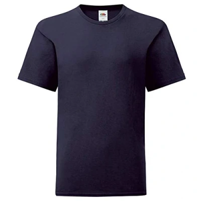 Image of Fruit of the Loom Kids Iconic T Shirt, deep navy, 10 Years