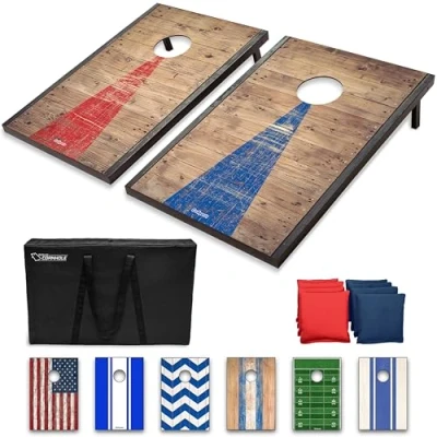 Image of GoSports Classic Cornhole Set Includes 8 Bean Bags, Travel Case and Game Rules (Choice of style),3 x 2 feet