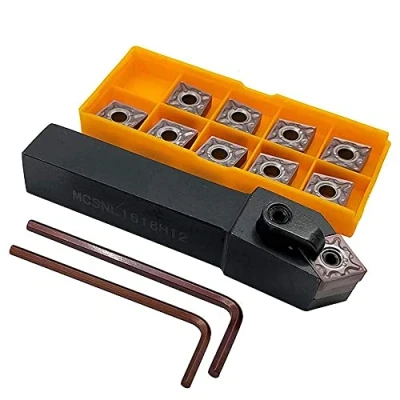 Image of 1 pcs MCSNL1616H12 Lathe Turning Tool Holder + 10pcs CNMG120408 MA Carbide Insert Tips Tool……
