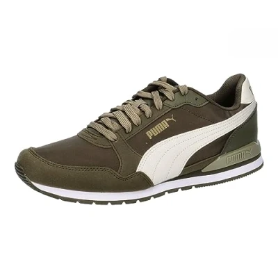 Image of PUMA Unisex St Runner V3 Nl Sneaker, DARK OLIVE VAPOR GRAY OLIVE, 3.5 UK