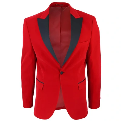 Image of Infinity Leather Mens Red Velvet Dinner Tuxedo Suit Jacket Blazer
