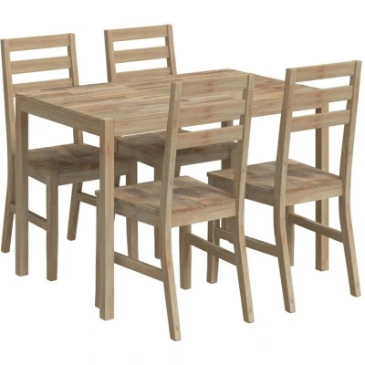 Image of vidaXL 5 Piece Dining Set Solid Wood Acacia