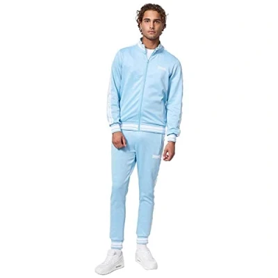 Image of Lonsdale Men&#039;s Ashwell Tracksuits, Blue/White, XXXL