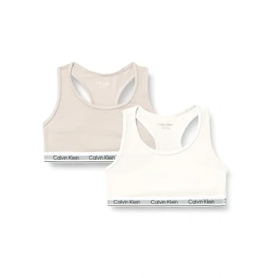 Image of Calvin Klein Underwear Bralette 2 PACK Bustier for kids, Size: 8 10y, Oystergrey/tofu