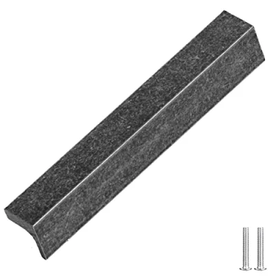 Image of Decoranddecor Contemporary Pull Handles Solid Metal for Cabinets (128mm Between Hole Centres, Antique Silver)