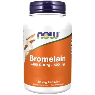 Image of Now Foods, Bromelain, 2.400GDU/g, 500mg, 120 Vegan Capsules, Lab Tested, Soy Free, Gluten Vegetarian
