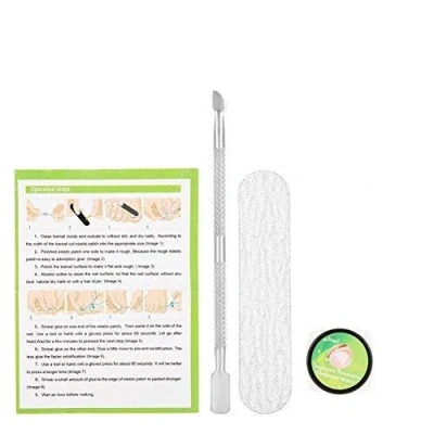 Image of Ingrown Toenail Sticker, Professional Pincer Correction Sticker Pedicure Paronychia Recover Foot Care Nail Treatment Tool with File and Cuticle Pusher(24Pcs Patches)