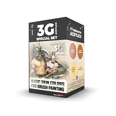 Image of AK Acrylics 3Gen WARGAME Set AK1075 Basic Skin Colors (4x17ml)