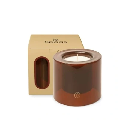 Image of Spaas Delight Scented Candle Small 40h, Sunset Spark, Ivory in Smoked Brown Glass