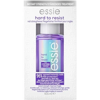Image of essie Nail Care Hard To Resist Strengthener, Protect and Repair, Hardening Treatment For Damaged Nails, Purple Tint, Neutralise Brighten 13.5 ml