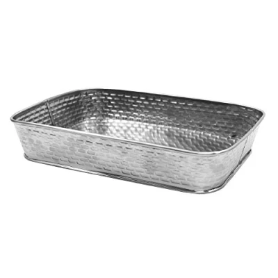 Image of Tablecraft &quot;GPSS90&quot; Brickhouse Collection Rectangular Platter, Stainless Steel, 24 x 4 cm