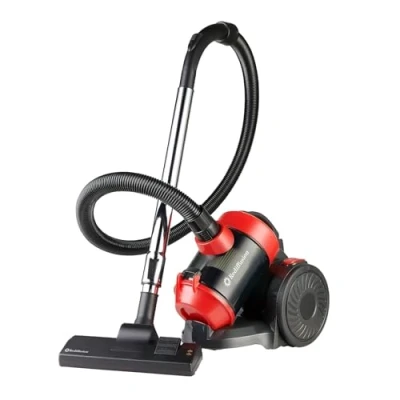 Image of Rediffusion Vacuum Cleaner, Bagless, Multi Cyclonic, Ultra Lightweight, Anti Allergy HEPA Filter, 2L Dust Capacity, Crevice &amp; Surface Tools, Ideal For Pet Hair, 800W RED8803, Red
