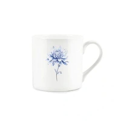 Image of Purely Home Blue Floral Mug Orchid Flower Illustration Bone China Tea/Coffee Cup Present/Gift