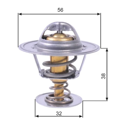 Image of 4220309, 4292856, 4332550, 4351196, 4423976 Engine thermostat GATES TH13182G1 82C with gaskets/seals without housing FIAT: Uno Hatchback