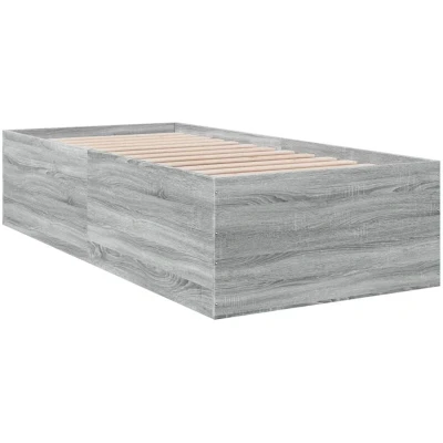 Image of vidaXL Bed Frame without Mattress Grey Sonoma 75x190 cm Small Single