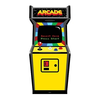 Image of Star Cutouts Ltd SC1025 80&#039;s Golden Age Video Arcade Game, Cardboard, Multi Colour, 184 x 86 cm