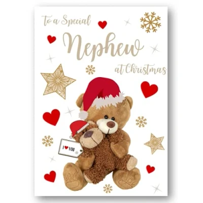 Image of Second Ave Nephew Bear Heart Christmas Xmas Holiday Festive Greetings Card
