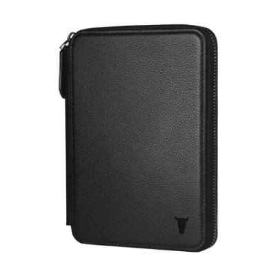Image of TORRO Travel Wallet Genuine Leather Organiser with Passport Holder and Detachable Cardholder (Black)