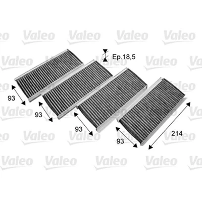 Image of 64319159606, 9159606 Pollen Filter VALEO CLIMFILTER PROTECT 715712 Activated Carbon 214mm 93mm 19mm BMW: 3 Coupe, Saloon, Convertible