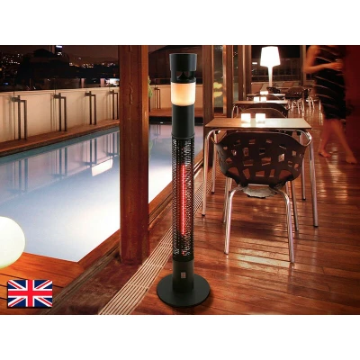 Image of Heat Sound Outdoor Electric Heater with RGB LED Light, Speaker, Bluetooth, Remote, IP55