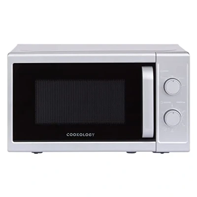 Image of Cookology CMAFS20LSL 800W Freestanding Microwave Digital with 20 Litre Capacity and 25cm Turntable 5 Cooking Power Levels Quick Defrost Setting Dial Timer Silver