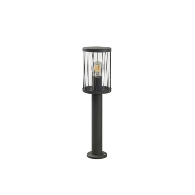 Image of Lindby Yonan pillar light, round, dark grey, E27