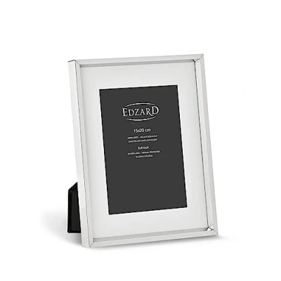 Image of Edzard Photo Frame Perugia, 6x8 inch (15x20 cm), Silver Plated Picture Frame, Tarnish Protected