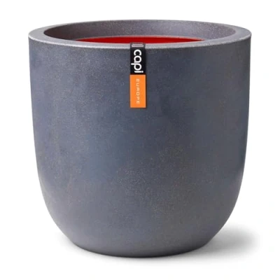 Image of CAPI EUROPE Planter ball Smooth NL 54x52 Dark grey Opening Ø46 Pot for indoor and outdoor use Shatterproof 100% recyclable KDG935
