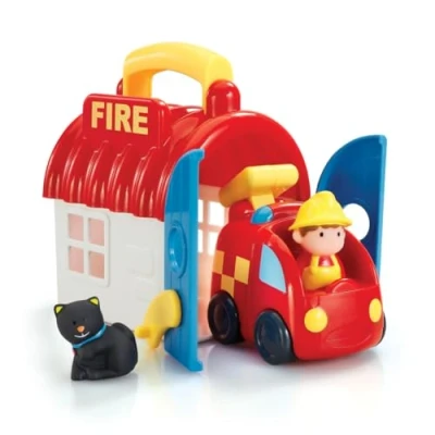 Image of HappyLand Take And Go Fire Station For Children From 18 Months To 5 Years Early Learning Centre Engine Toys Figures Playset Gift Kids Elc Happy Land Set