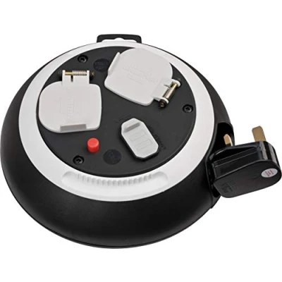 Image of Brennenstuhl Comfort Line Cable Box with USB Charger Black/White 3m H05VV F3G1.5 *GB*