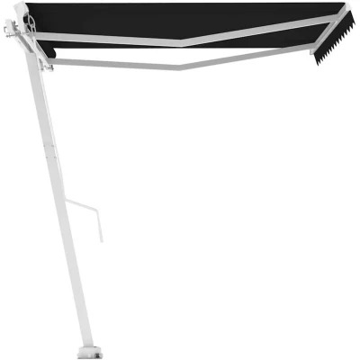 Image of vidaXL Freestanding Manual Retractable Awning 350x250 cm Anthracite