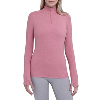 Image of TCA Women&#039;s Lightweight Fusion QuickDry Long Sleeve Half Zip Running Top Dusty Rose, XS