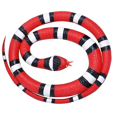 Image of Wild Republic 20773 Scarlet Rubber Snake, Orange/White/Black, 117 cm