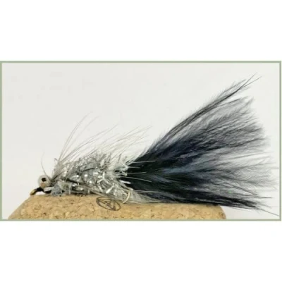 Image of Humongous Trout Flies, 6 Pack, Black &amp; Silver Size 10, Lures for Fly Fishing