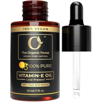 Image of USDA Organic Non GMO Vitamin E Oil for Skin, Hair &amp; Face Natural D Alpha Tocopherol, Hexane Free Cold Pressed Best Scars, Stretch Marks Pure Body Oil, Skin Care Essential