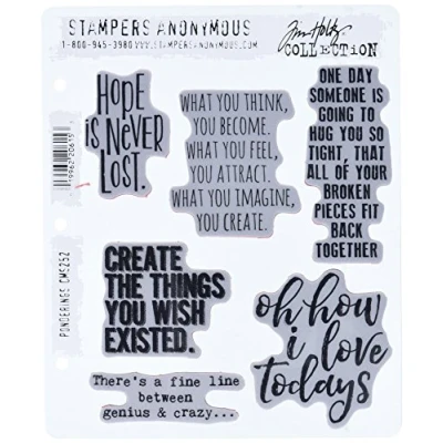 Image of Stampers Anonymous Tim Holtz Cling Stamps 7 inch X 8.5 Ponderings