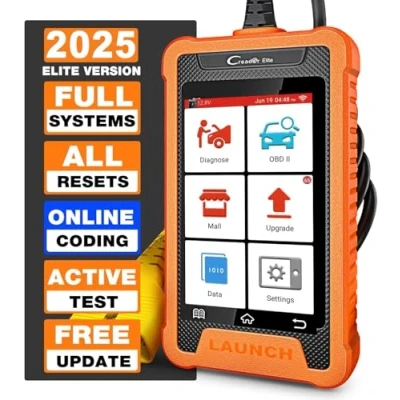 Image of LAUNCH X431 Elite OBD2 Code Reader for AUDI VW Skoda Seat, Full System Bi Directional Car Diagnostic Tool, 31+ Reset Functions ECU Coding Key Programming, OBDII Scanner Lifetime Update