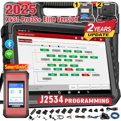 Image of LAUNCH X431PRO3S+Elite SmartlinkC intelligent OE Topology Full System Diagnostic Tool with 37+Reset, ECU Coding, Active Test,Remote Wireless Diagnose,CANFD/DOIP/J2534